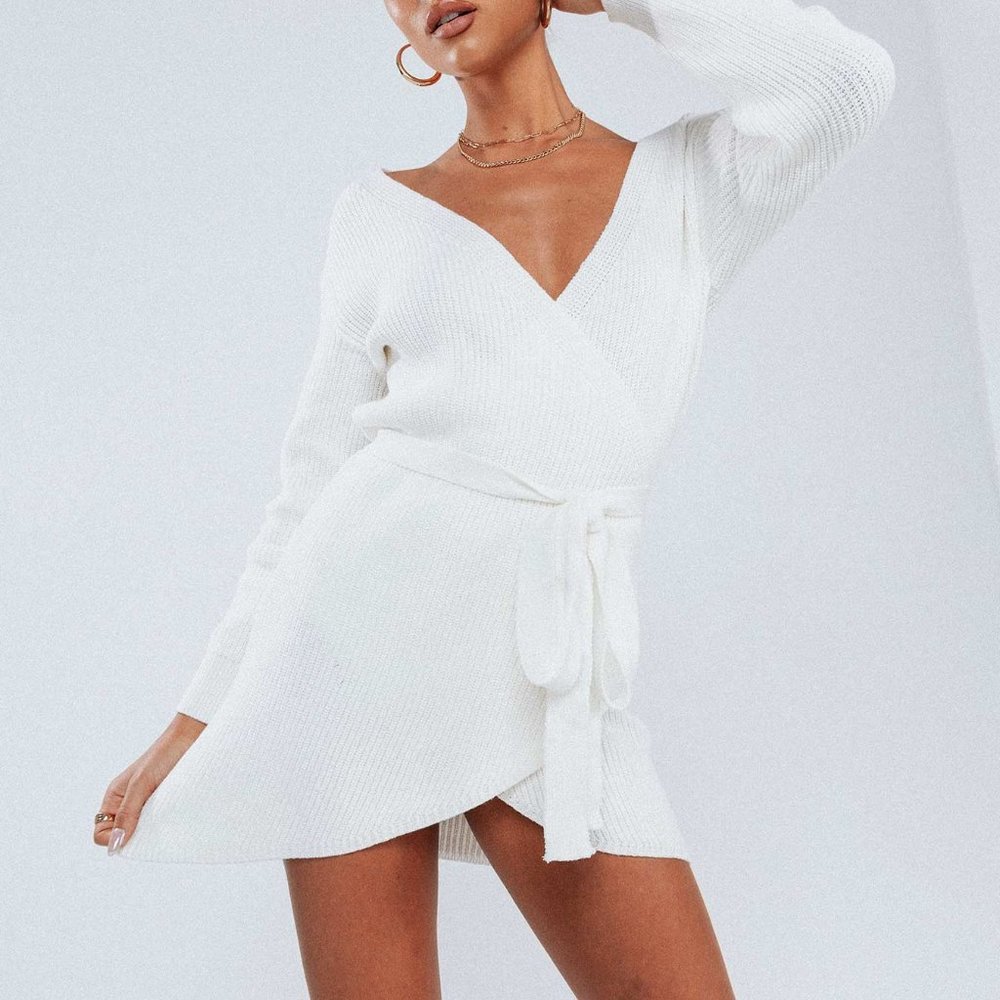 Princess Polly White Sweater Dress - sz M/L